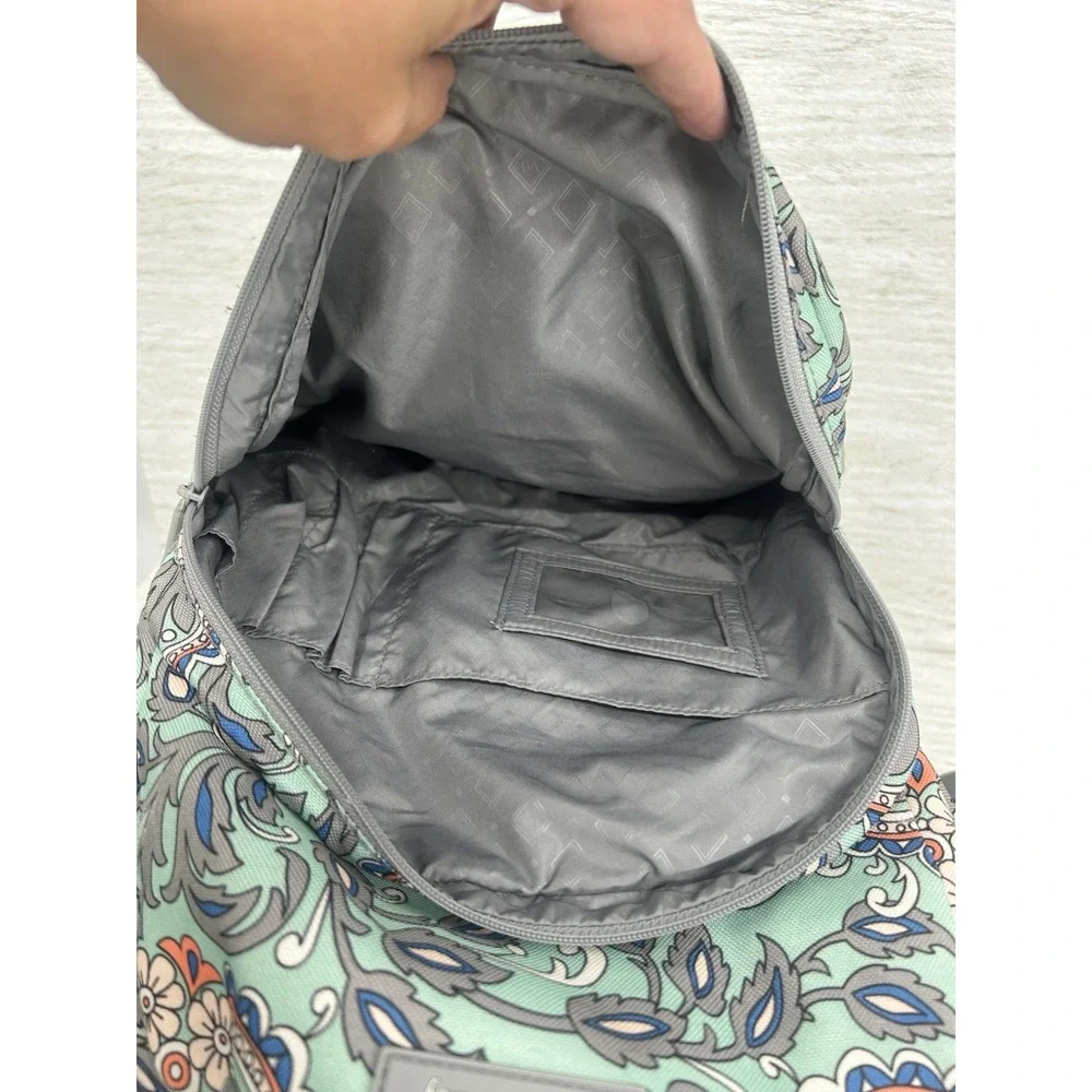 Vera Bradley Campus Backpack Nomadic Floral Mint Blue Gray School Travel Bag